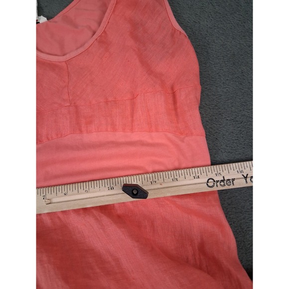 Sundance Dress Medium Coral Color Handkerchief Hem Linen Resort Sleeveless - Picture 6 of 10